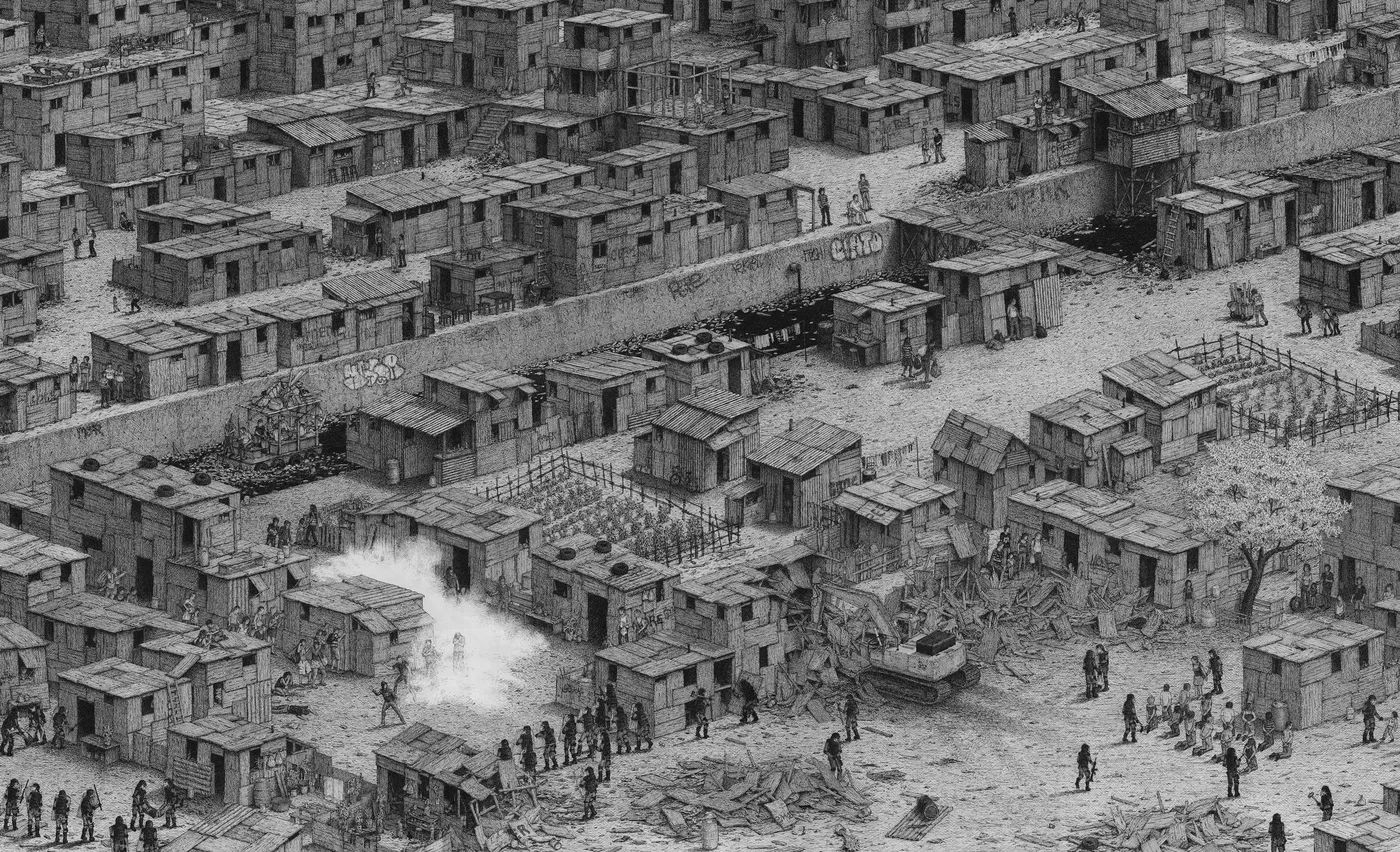 Canal (2017) - ink drawing by Ben Tolman