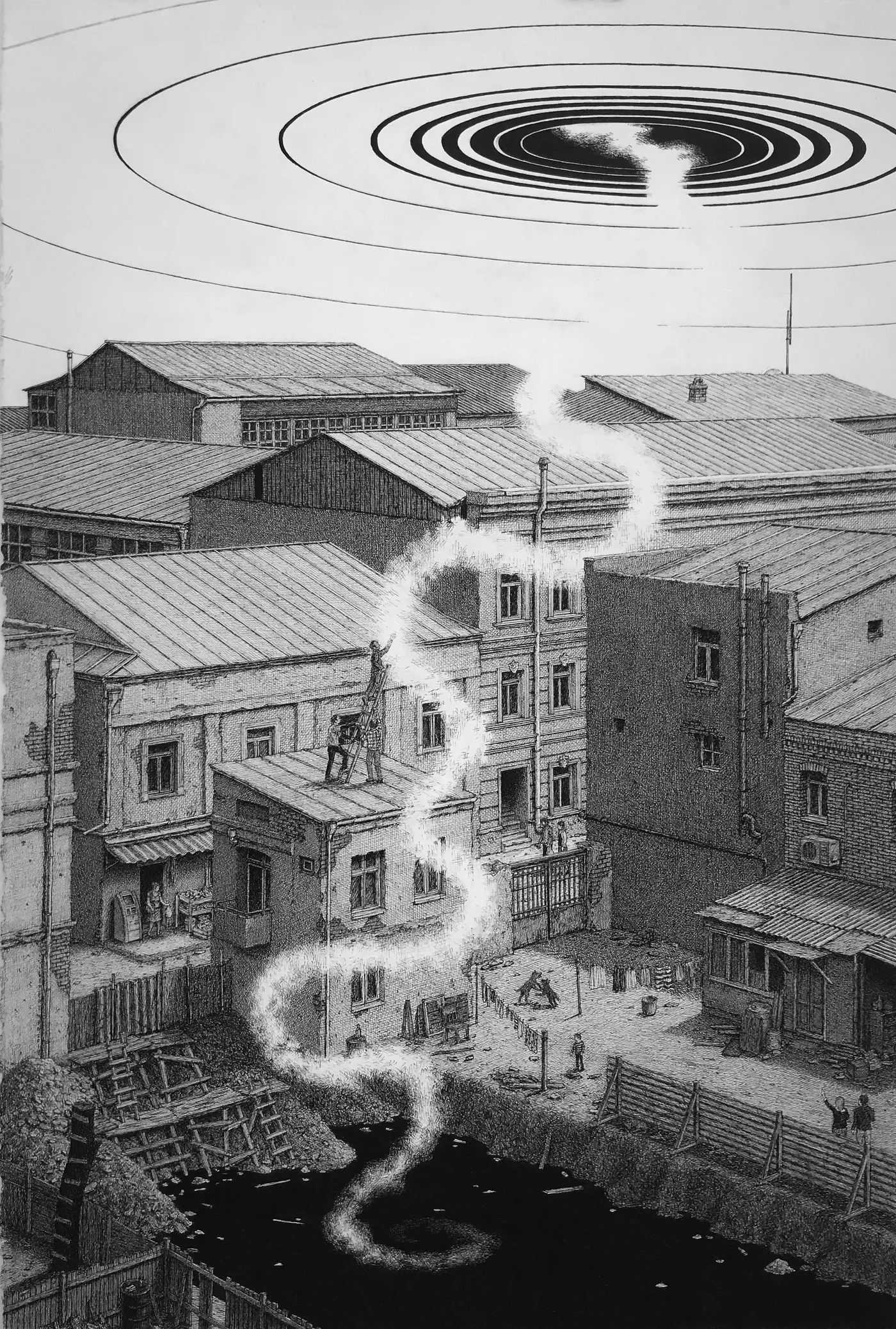 Portal (2018) - ink drawing by Ben Tolman