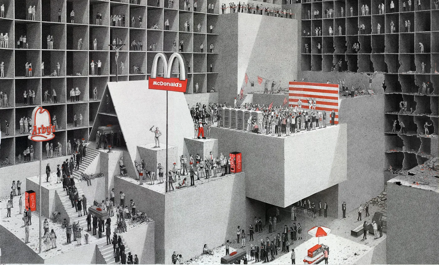 Red (2021) - ink drawing by Ben Tolman