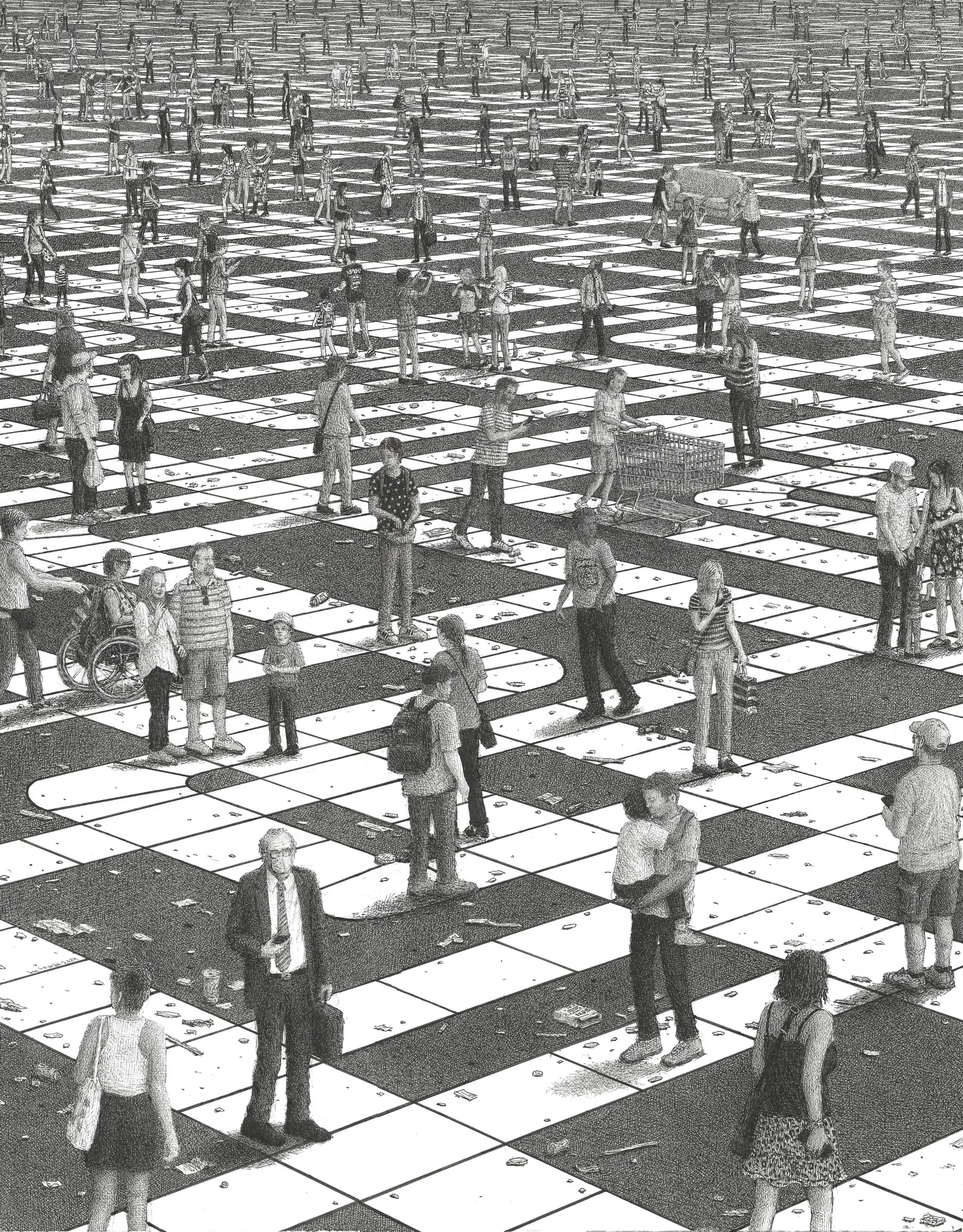 Paths (2024) - ink drawing by Ben Tolman