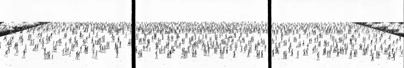 Migration (2025) - ink drawing by Ben Tolman