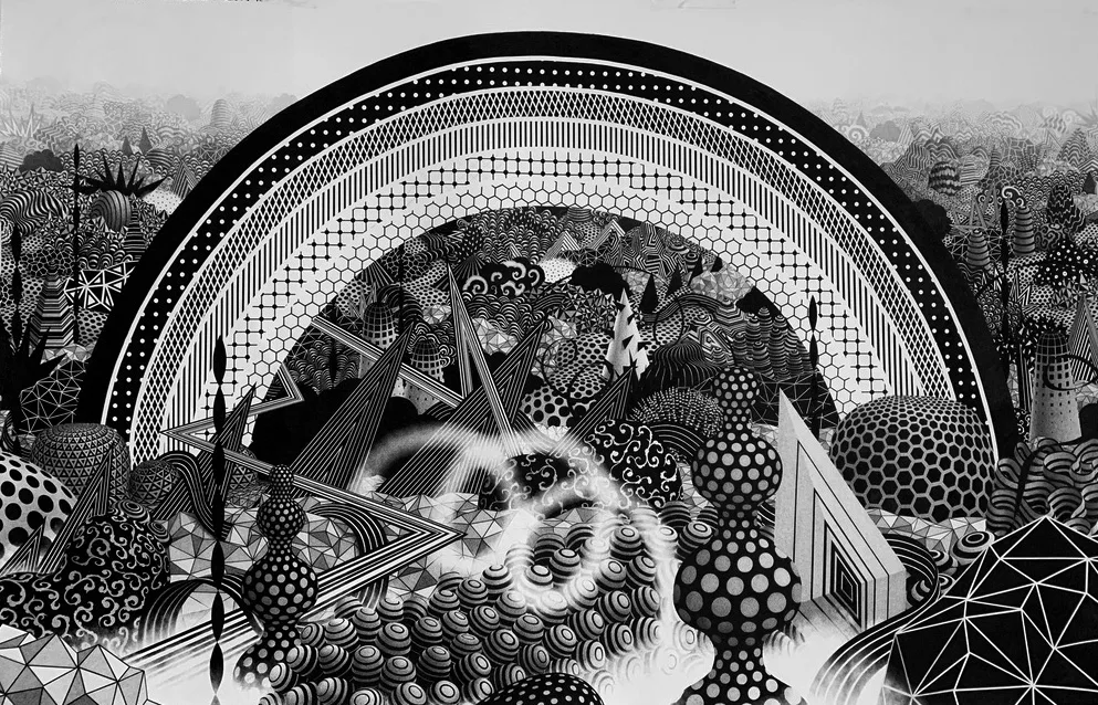 Rainbow (2022) - ink drawing by Ben Tolman