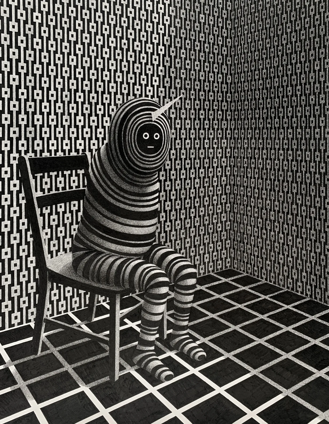 Patience (2022) - ink drawing by Ben Tolman