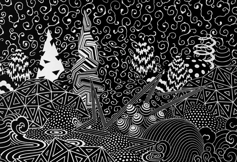 Flow (2022) - ink drawing by Ben Tolman